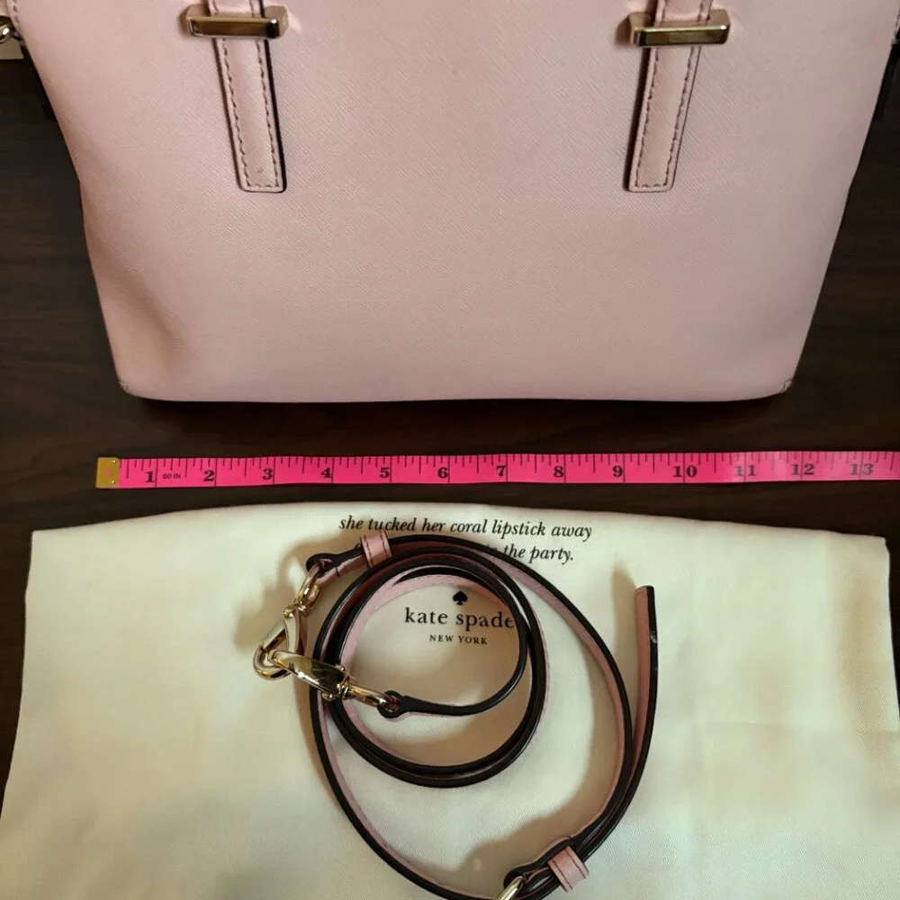 Kate Spade Cedar Street Maise Leather Pink/Rose Satchel Crossbody Quiet Luxury